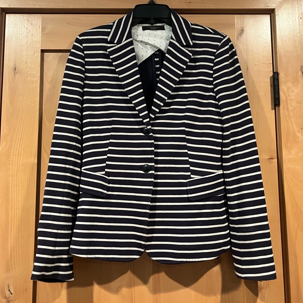 Weekend MaxMara - Striped Navy and White Blazer, Size: Medium